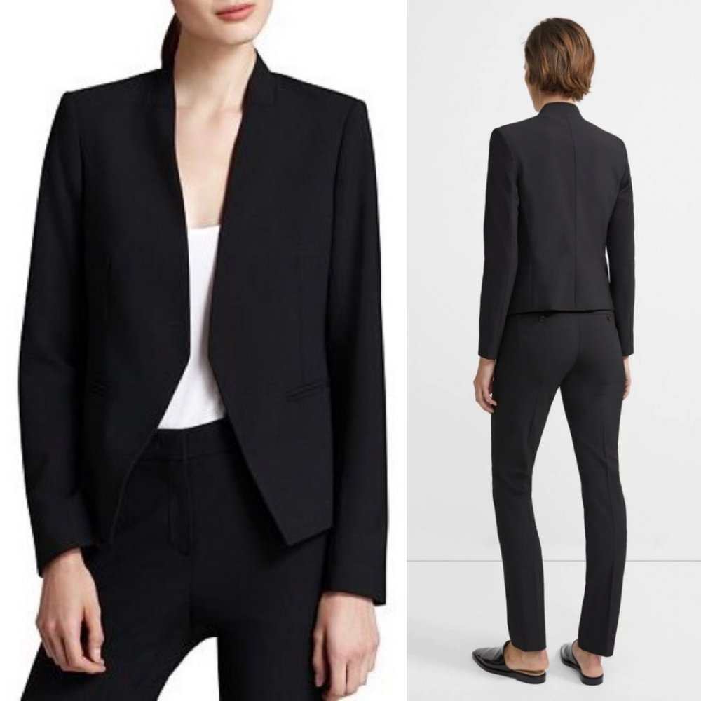 THEORY Lanai Sevona Stretch Virgin Wool Blazer Black 10.